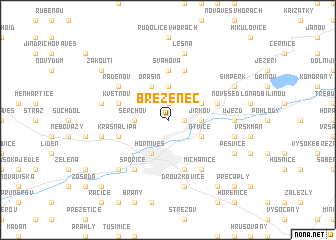 map of Březenec