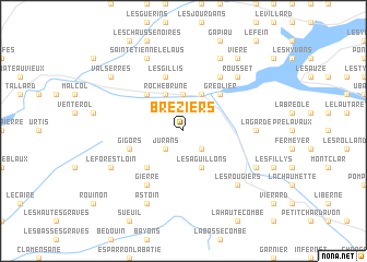 map of Bréziers