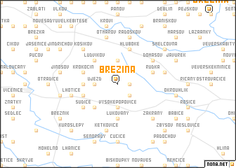 map of Březina