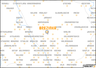 map of Březinka