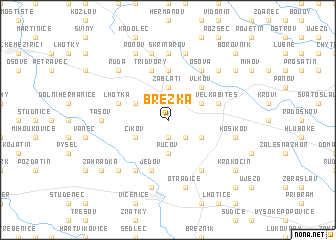 map of Březka