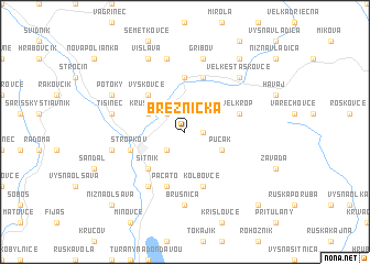 map of Breznička