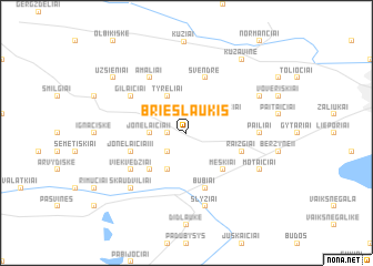 map of Briešlaukis