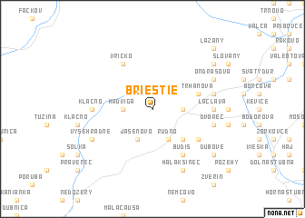 map of Brieštie
