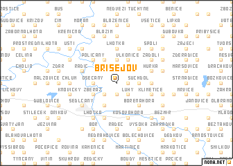 map of Břišejov