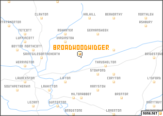 map of Broadwoodwidger