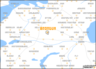 map of Brøndum