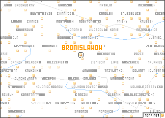 map of Bronisławów