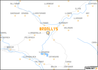 map of Bronllys