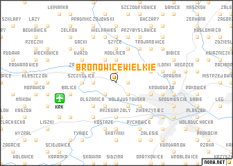 map of Bronowice Wielkie