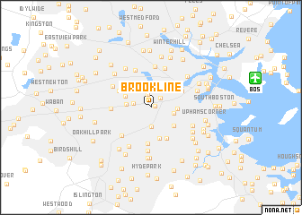 map of Brookline