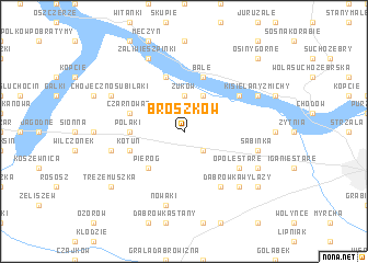 map of Broszków