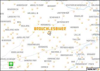 map of Brouch-lès-Biwer