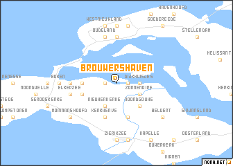 map of Brouwershaven