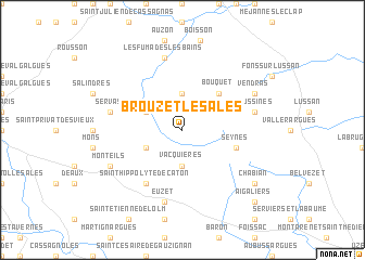 map of Brouzet-lès-Alès