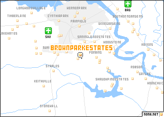 map of Brown Park Estates