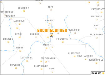 map of Browns Corner