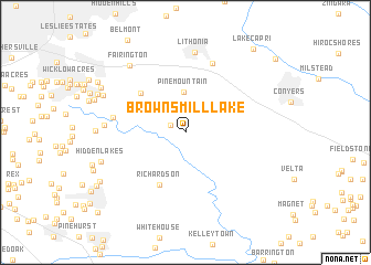 map of Browns Mill Lake