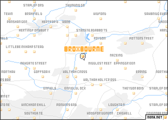 map of Broxbourne