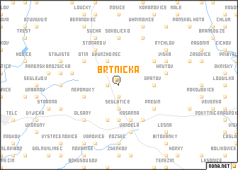 map of Brtnička