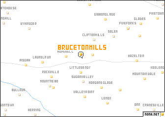 map of Bruceton Mills