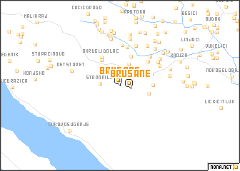 map of Brušane