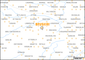 map of Bruškiai