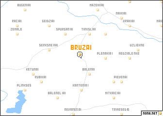 map of Bružai