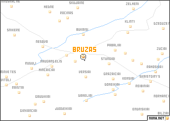 map of Bružas