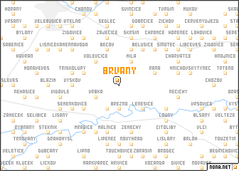 map of Břvany