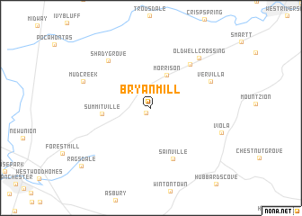 map of Bryan Mill