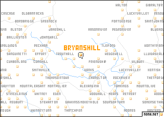 map of Bryans Hill