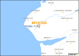 map of Bryn-crug