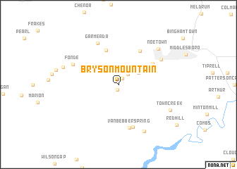 map of Bryson Mountain