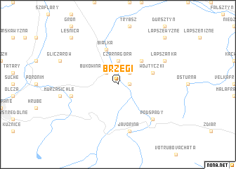 map of Brzegi