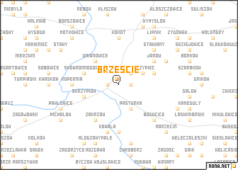 map of Brzeście