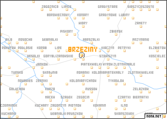 map of Brzeziny