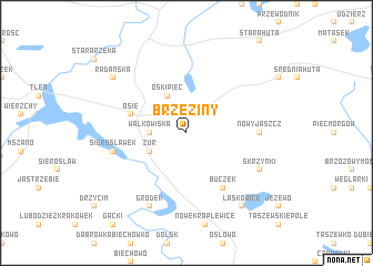 map of Brzeziny