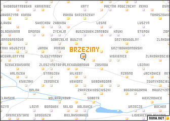 map of Brzeziny