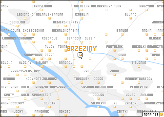 map of Brzeziny