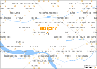 map of Brzeziny