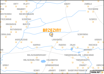 map of Brzeziny