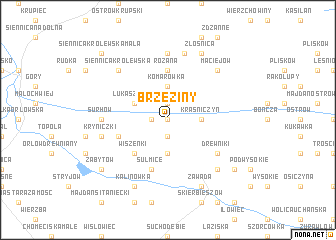 map of Brzeziny