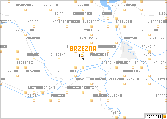 map of Brzeźna