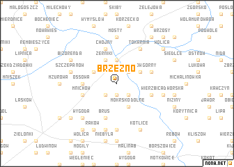 map of Brzeźno