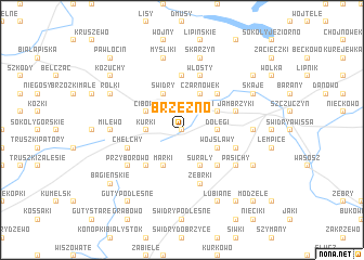 map of Brzeźno