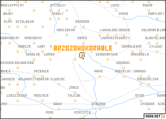 map of Brzozowo Korable