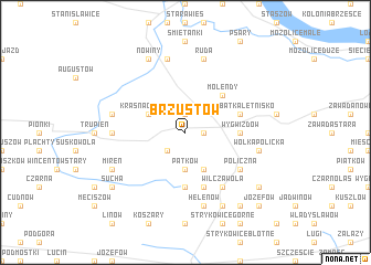 map of Brzustów