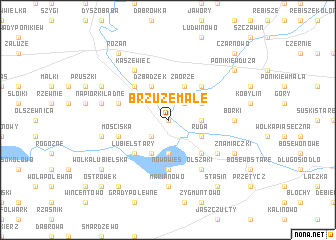 map of Brzuze Małe