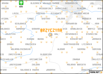 map of Brzyczyna